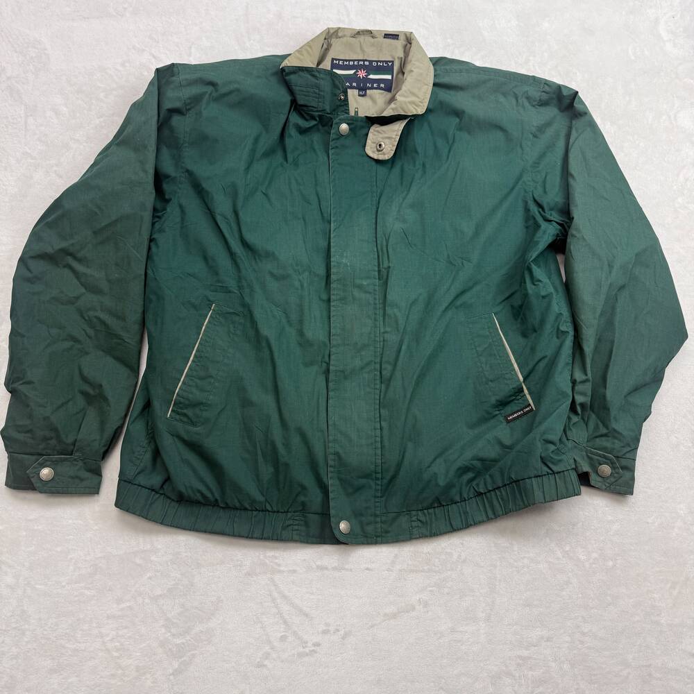 Members Only Mariner Men's Jacket Green Size XLT Vintage 90s Lightweight Bomber
